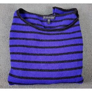 eileen fisher‎ Wool &Yak Blend Sweater S Blue Black Stripe Capsule Quiet Luxury